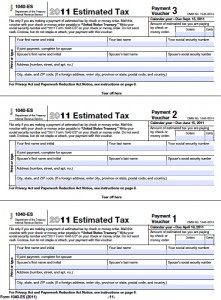 2012 IRS Due Dates — Estimated Tax Payments (Form 1040-ES) | THE 